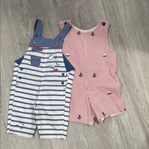 Striped Nautical Baby Overalls & Romper Set - Sargent Major & Glorimont,size 12M